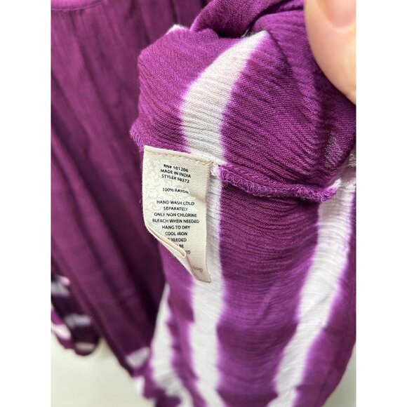 Soft Surroundings 3X Purple & White Tie-Dye Cold Shoulder Top plus size - Picture 7 of 8